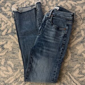 LOFT Distressed Ankle Jeans in Dark Blue
